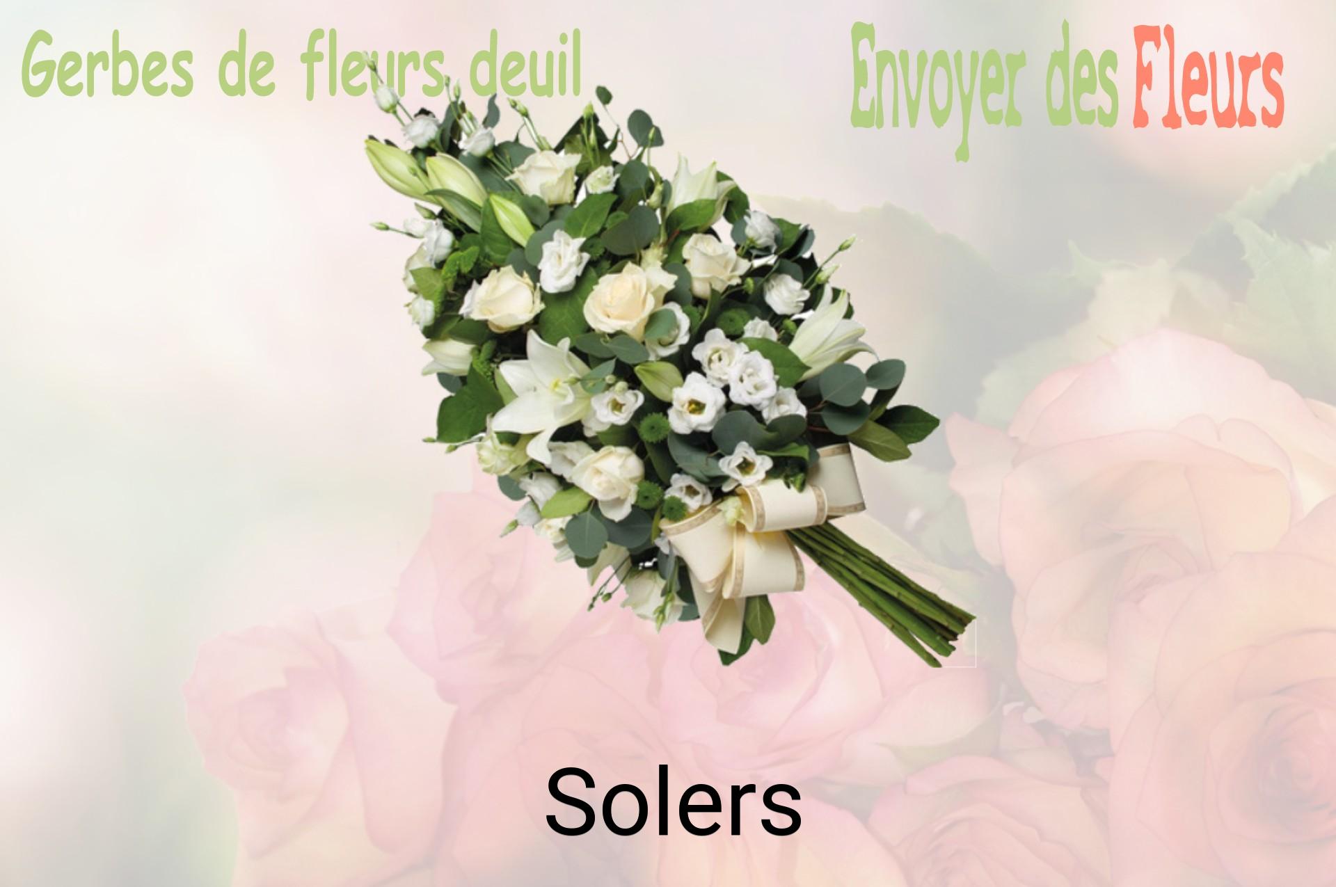 Gerbe de fleurs de deuil livrée à Solers